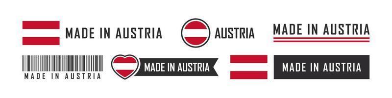 made in austria logo oder etiketten. Österreichische Produktembleme. Vektor-Illustration vektor