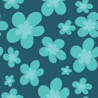 Gartenblume, Pflanzen, botanisches, nahtloses Mustervektordesign für Mode, Stoffe, Tapeten und alle Drucke auf grüner minzfarbener Hintergrundfarbe. süßes Muster in kleiner Blume. kleine bunte Blumen. vektor