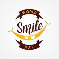 Emblem Design World Smile Day Vektor im flachen Stil