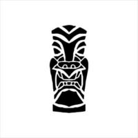 silhuett av tiki idol ikon. enkel illustration av en tiki idol ikon för webb design isolerat på en vit bakgrund, tiki stam- trä- mask, tropisk exotisk växt och bambu styrelse. traditionell hawaii vektor