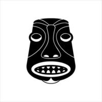 silhuett av tiki idol ikon. enkel illustration av en tiki idol ikon för webb design isolerat på en vit bakgrund, tiki stam- trä- mask, tropisk exotisk växt och bambu styrelse. traditionell hawaii vektor