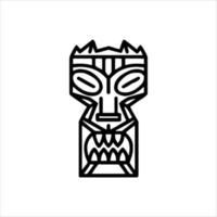 silhuett av tiki idol ikon. enkel illustration av en tiki idol ikon för webb design isolerat på en vit bakgrund, tiki stam- trä- mask, tropisk exotisk växt och bambu styrelse. traditionell hawaii vektor