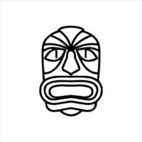 silhuett av tiki idol ikon. enkel illustration av en tiki idol ikon för webb design isolerat på en vit bakgrund, tiki stam- trä- mask, tropisk exotisk växt och bambu styrelse. traditionell hawaii vektor