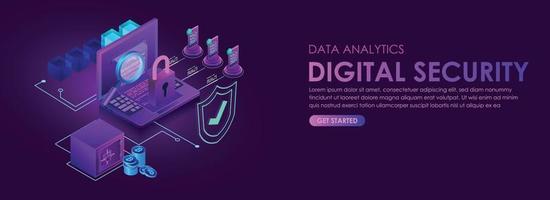 digital säkerhet isometrisk vektor