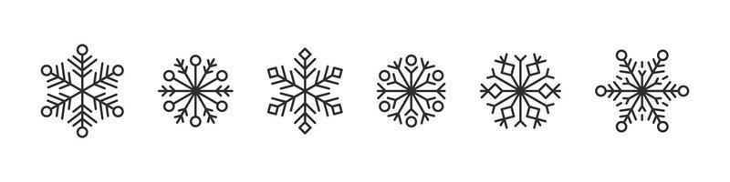 snöflingor ikoner. is kristall vinter- symbol. snöflinga uppsättning. vektor illustration