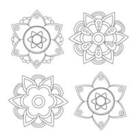 Mandala-Set in Schwarz und Weiß. Vektor