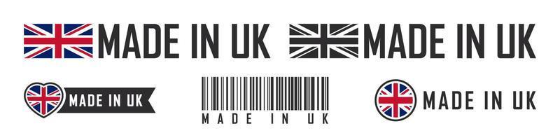 Made in United Kingdom Logo oder Etiketten. großbritannien produktembleme. Vektor-Illustration vektor