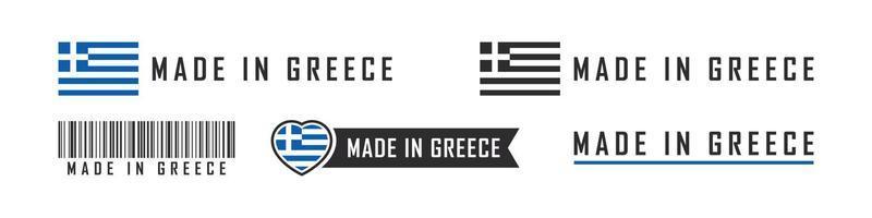 tillverkad i grekland logotyp eller etiketter. grekland produkt emblem. vektor illustration