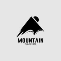 svart berg logotyp design mall vektor