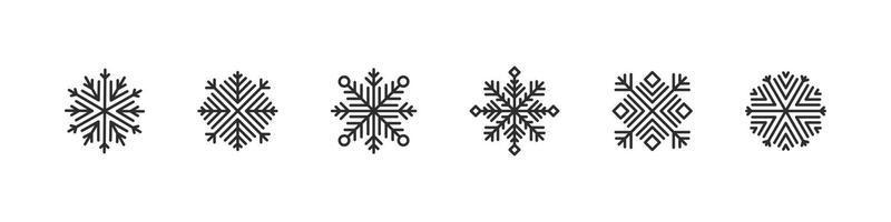 snöflingor ikoner. jul ikoner. xmas tecken. snö prydnad tecken. vektor illustration