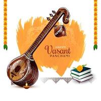Happy Vasant Panchami traditionelles indisches Festival Hintergrunddesign vektor