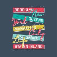 New York City Grafik T-Shirt Design T-Shirt Vektordruck vektor