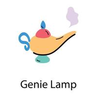 trendige genie-lampe vektor