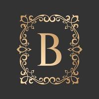 Luxus-Buchstaben-Logo mit Vintage-Barock-Ornament-Rahmen vektor