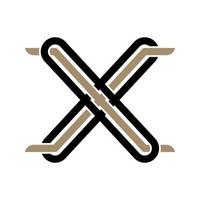 lyx brev x logotyp design mall vektor