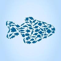 fisk samlade in från små fiskar. en vektor illustration
