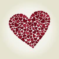 hjärta samlade in från små hjärtan. en vektor illustration