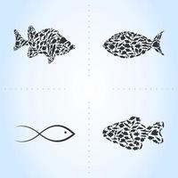Reihe von Meeresfischen. eine vektorabbildung vektor