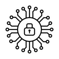 Symbolvektor für Cybersicherheit. sicherheitslogo künstliche intelligenz schlüsselloch symbol geschwindigkeit internet technologie zeichen für grafikdesign, logo, website, soziale medien, mobile app, ui illustration vektor