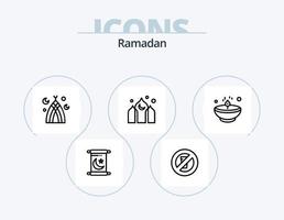 Ramadan-Linie Icon Pack 5 Icon-Design. Feier. Rosa. Islam. Ramadan. Ramadan vektor