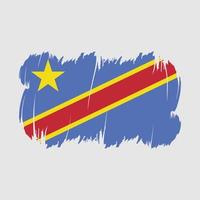 Flaggenbürstenvektor der Republik Kongo vektor