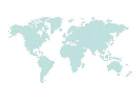 pixel prickad Karta av värld vektor