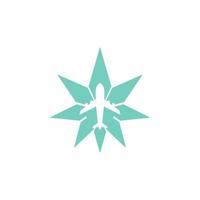 Flugzeug im Cannabisblatt-Logo. sehr schön als Firmenlogo zu verwenden