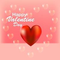 Happy Valentine Day, Liebe und echtes Herz, geeignet für Banner, Hintergründe, Websites, Apps etc vektor