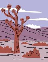 Joshua Tree National Park im Südosten Kaliforniens wpa Poster Line Art vektor