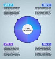 Vektorkreispfeile Infografik, Zyklusdiagramm, Diagramm, Präsentationsdiagramm. Geschäftskonzept mit 4 Optionen, Teilen, Schritten und Prozessen. Vektorgeschäftsvorlage für die Präsentation. vektor