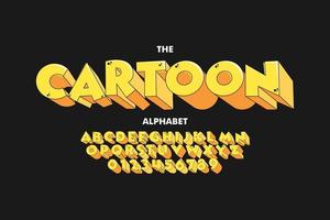 trendig 3d komisk font design, färgrik alfabet, typsnitt. vektor