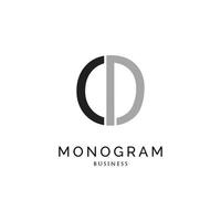 första brev CD monogram ikon logotyp design mall vektor