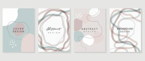 abstrakte Design-Cover-Set-Vektor-Illustration. kreative hintergrundvorlage mit abstrakten farbigen organischen formen und strichzeichnungen. Design für Grußkarten, Einladungen, Social Media, Poster, Banner. vektor
