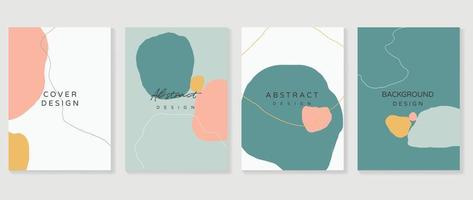 abstrakte Design-Cover-Set-Vektor-Illustration. kreative hintergrundvorlage mit abstrakten farbigen organischen formen und strichzeichnungen. Design für Grußkarten, Einladungen, Social Media, Poster, Banner. vektor