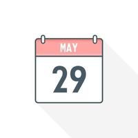 29: e Maj kalender ikon. Maj 29 kalender datum månad ikon vektor illustratör