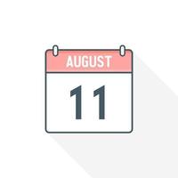 11. August Kalendersymbol. 11. august kalenderdatum monat symbol vektor illustrator