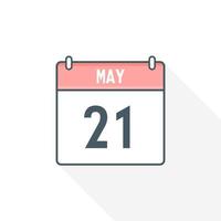 21. Mai Kalendersymbol. 21. Mai Kalenderdatum Monat Symbol Vektor Illustrator