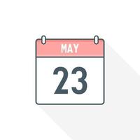 23. Mai Kalendersymbol. 23. Mai Kalenderdatum Monat Symbol Vektor Illustrator