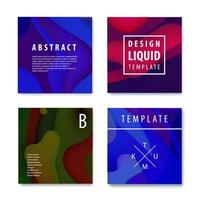 Vektor-Set aus abstrakten, welligen, flüssigen quadratischen Abdeckungen, Karten, Postern. Sound, Musik-Design-Vorlagen vektor
