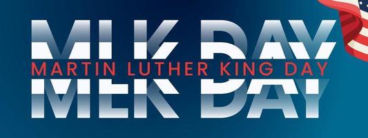 Martin Luther King jr. tag typografie grußkartendesign. mlk day schriftzug inspirierendes zitat, us-flagge, dunkelblauer vektorhintergrund - die zeit ist immer richtig, das richtige zu tun. Folge 10. vektor