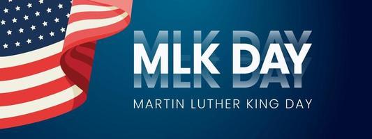 Martin Luther King jr. tag typografie grußkartendesign. mlk day schriftzug inspirierendes zitat, us-flagge, dunkelblauer vektorhintergrund - die zeit ist immer richtig, das richtige zu tun. Folge 10. vektor