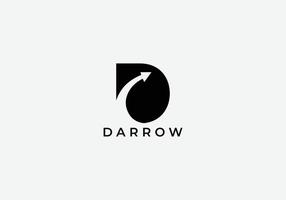 darrow abstrakt modern d brev första tech logotyp design vektor