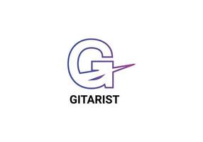 gitarist abstrakt g brev modern emblem logotyp design vektor