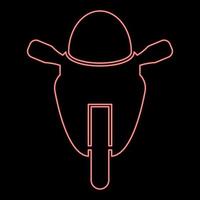 Neon-Motorrad-Sportart Rennklasse rote Farbe Vektor-Illustrationsbild flacher Stil vektor