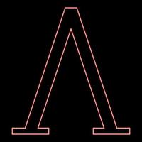 neon lambda griechisches symbol großbuchstabe großbuchstaben schriftart rote farbe vektor illustration bild flachen stil