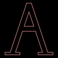 neon alfa grekisk symbol huvudstad brev versal font röd Färg vektor illustration bild platt stil