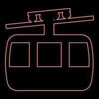 neon linbana luft sätt kabel- bil åka skidor hiss berg tillflykt antenn transport turism linbana resa stuga röd Färg vektor illustration bild platt stil