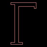 neon gamma griechisches symbol großbuchstabe großbuchstaben schriftart rote farbe vektor illustration bild flachen stil