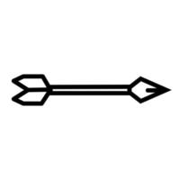 Bogen Pfeillinie isoliert auf weißem Hintergrund. schwarzes, flaches, dünnes Symbol im modernen Umrissstil. Lineares Symbol und bearbeitbarer Strich. einfache und pixelgenaue strichvektorillustration vektor