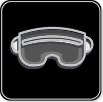 Icon Skibrille. im Zusammenhang mit dem Symbol für Sportgeräte. glänzender Stil. einfaches Design editierbar. einfache Abbildung vektor